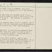 Balblair Wood, NH59NE 5, Ordnance Survey index card, page number 2, Verso