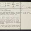 Briar Cottage, NH59NE 11, Ordnance Survey index card, page number 1, Recto