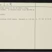 An T-Alltan Gruideach, NH59NW 11, Ordnance Survey index card, page number 2, Verso