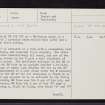 Tom Na H-Iolaire, NH62NW 11, Ordnance Survey index card, page number 1, Recto