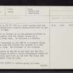 Ballachar, NH62NW 12, Ordnance Survey index card, page number 1, Recto