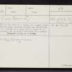 Drumashie, NH63NW 26, Ordnance Survey index card, page number 1, Recto