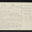 Beachan, NH63SE 12, Ordnance Survey index card, page number 1, Recto