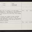 Woodside, NH63SE 25, Ordnance Survey index card, Recto