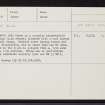 Torr An Daimh, NH63SW 30, Ordnance Survey index card, Recto