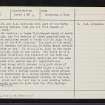 Inverness, Cromwell Road,  Cromwell's Fort, NH64NE 4, Ordnance Survey index card, page number 3, Recto
