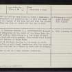 Cairn Arc, NH64NE 5, Ordnance Survey index card, page number 2, Verso