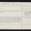Dunain House, NH64SW 11, Ordnance Survey index card, Recto