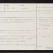 Balnaguie, NH65SW 10, Ordnance Survey index card, page number 1, Recto