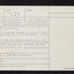 Dalmore, NH66NE 15, Ordnance Survey index card, page number 2, Verso