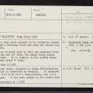 Woodhead, Long, NH66SE 2, Ordnance Survey index card, Recto
