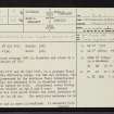 Wester Brae, NH66SE 7, Ordnance Survey index card, page number 1, Recto