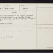 Culbo, NH66SW 9, Ordnance Survey index card, page number 2, Verso