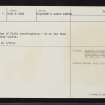 Findon Mains, NH66SW 10, Ordnance Survey index card, page number 2, Verso