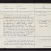 Baldoon, NH67NW 3, Ordnance Survey index card, page number 1, Recto