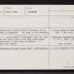 Culcairn, NH67SE 4, Ordnance Survey index card, Recto