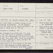 Nonakiln, NH67SE 20, Ordnance Survey index card, page number 1, Recto