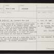 St Columba's Well, NH67SE 23, Ordnance Survey index card, Recto