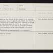 Drove Stance, NH67SE 25, Ordnance Survey index card, Recto