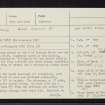 Dun Alascaig, NH68NE 11, Ordnance Survey index card, page number 1, Recto
