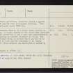 Dun Alascaig, NH68NE 11, Ordnance Survey index card, page number 2, Verso