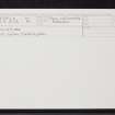 Polinturk, NH68SE 10, Ordnance Survey index card, Recto