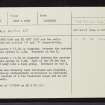 Casandamff, NH68SE 12, Ordnance Survey index card, Recto