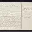 Tulloch Hill, NH69SW 14, Ordnance Survey index card, page number 1, Recto
