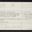 Lynchat, NH70SE 3, Ordnance Survey index card, Recto