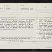 The Rath Of Kingussie, NH70SE 4, Ordnance Survey index card, Recto