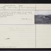 Midlairgs, NH73NW 7, Ordnance Survey index card, page number 2, Verso