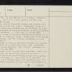 Craggie Cottage, NH73NW 10, Ordnance Survey index card, page number 2, Verso