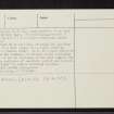 Dun Davie, NH73NW 11, Ordnance Survey index card, page number 3, Recto