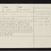 Cantraydoune, NH74NE 8, Ordnance Survey index card, Recto