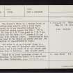 Balnabual, Bishop's Stone, NH74NE 10, Ordnance Survey index card, Recto