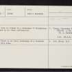 Croy, NH74NE 12, Ordnance Survey index card, Recto