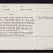 Croy, NH74NE 13, Ordnance Survey index card, page number 3, Recto