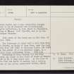 Croy, NH74NE 13, Ordnance Survey index card, page number 2, Verso