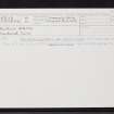 Dalcross Mains, NH74NE 15, Ordnance Survey index card, Recto