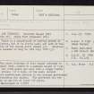 Dalcross, Chapel And Graveyard, NH74NE 18, Ordnance Survey index card, Recto
