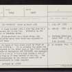 Clach-An-Tuil, NH74NE 26, Ordnance Survey index card, Recto