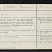 Cullernie, NH74NW 12, Ordnance Survey index card, Recto