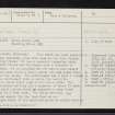 Culdoich, Clava, NH74SE 2, Ordnance Survey index card, page number 1, Recto