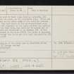 Culdoich, Clava, NH74SE 2, Ordnance Survey index card, page number 2, Verso