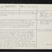 Daviot Castle, NH74SW 4, Ordnance Survey index card, page number 2, Verso