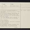 Bogbain Wood, NH74SW 13, Ordnance Survey index card, page number 1, Recto