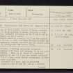 Castledownie, NH76SE 4, Ordnance Survey index card, page number 1, Recto