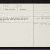 Bannans, NH76SE 8, Ordnance Survey index card, Recto