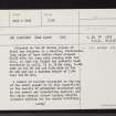 Carn Liath, NH77NW 10, Ordnance Survey index card, page number 1, Recto