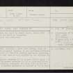Milntown Castle, NH77SE 1, Ordnance Survey index card, page number 1, Recto